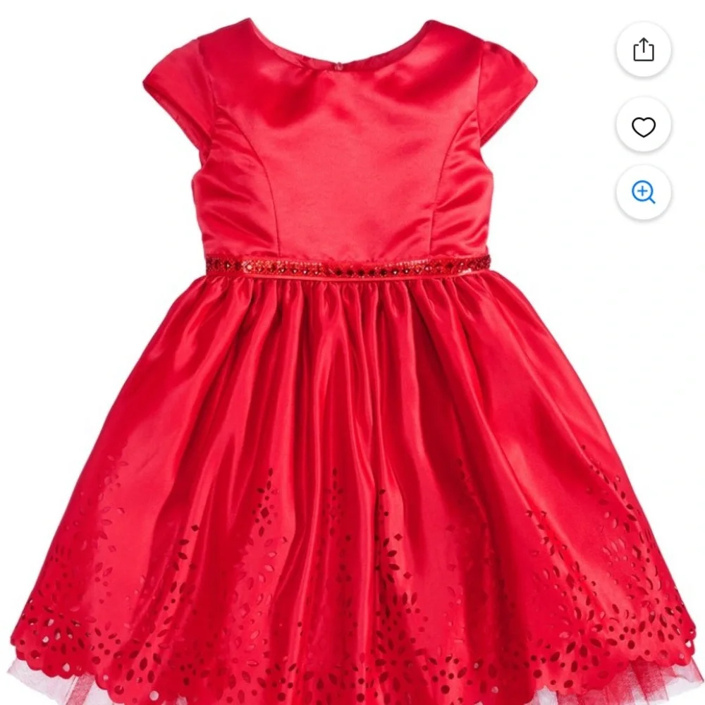 Sweet Heart Rose Size 6 Kids Red Short Sleeve Dress Girls Excellent Condition